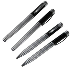 Executive Black/Silver Metal Roller Pen and Ballpen (GM40)