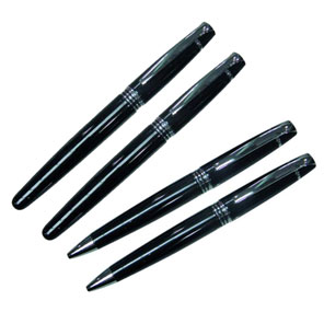 Executive Black Metal Roller Pen and Ballpen (GM30)