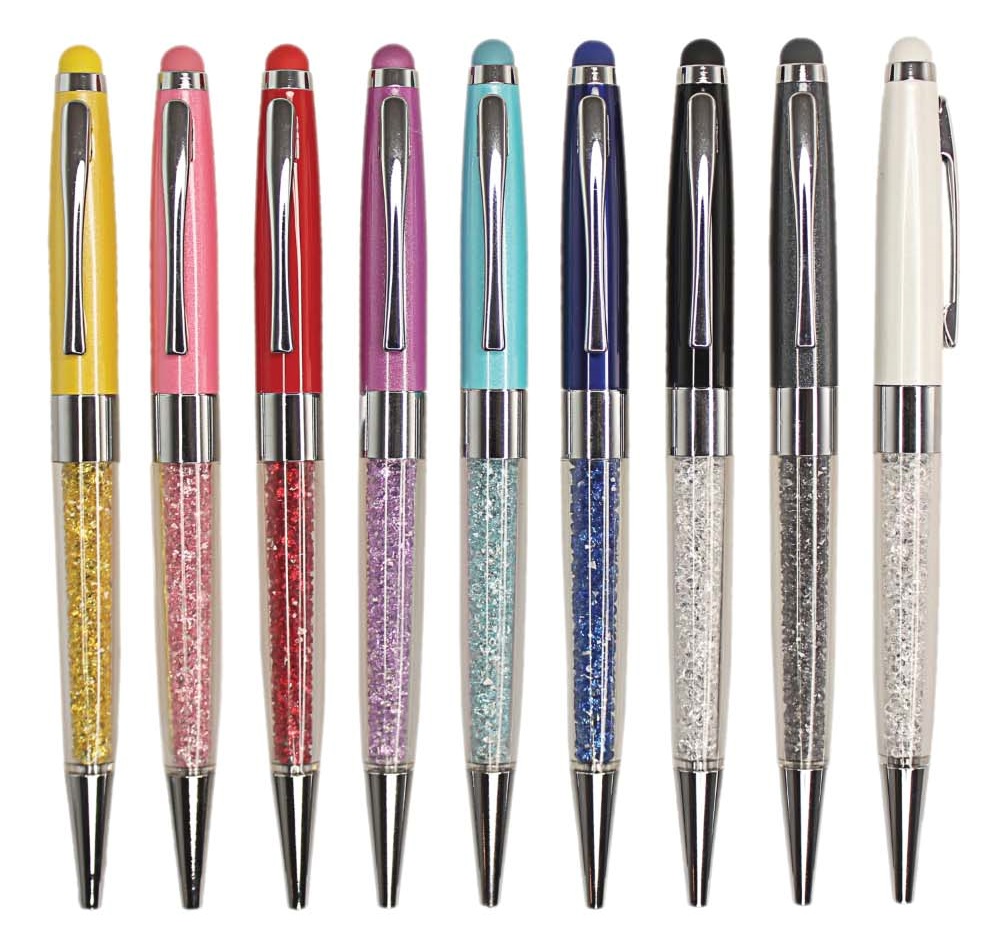 Crystal Ballpen with colored stylus