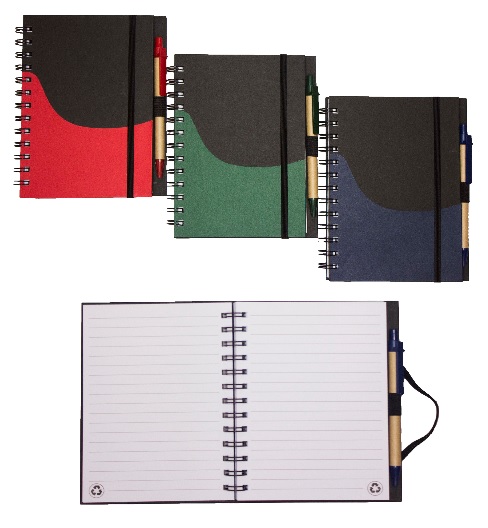 Wire 'O' Elastic Band Notebook with ECO Ballpen