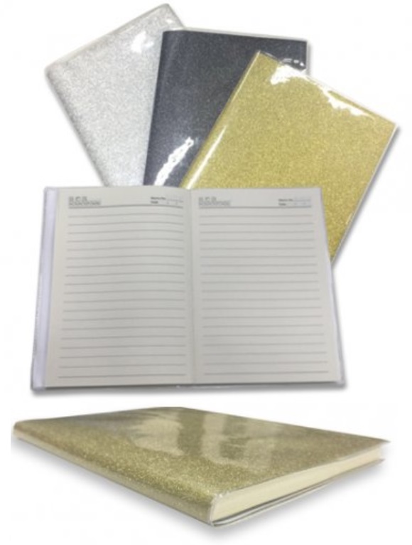 A5 size Notebook with Shimmering PVC Cover