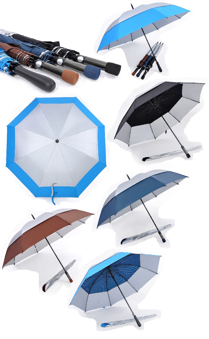 30inch Dual-colored Doubled-layer Gold Umbrella with UV coating